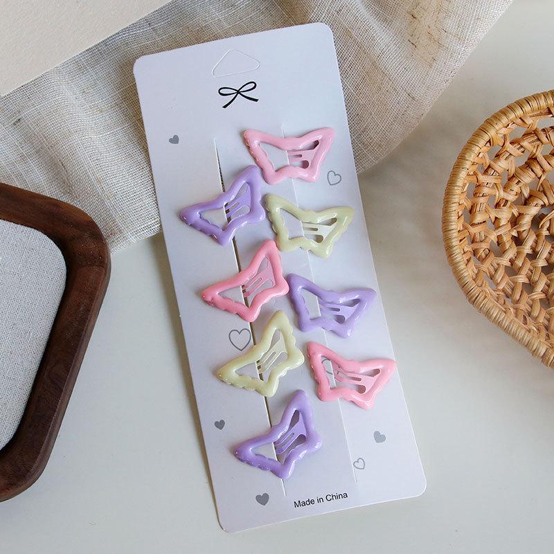 Dopaminfarbene Haarspangen: Süßes Stern- & Herz-BB-Clip-Set für Mädchen & Frauen