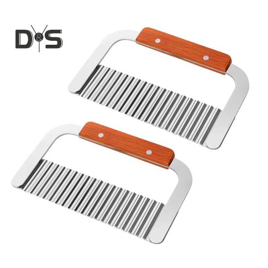 

1/2 шт. Картофельная ломтерезка, волнистый резак из нержавеющей стали, волнистый резак для картофеля фри, овощерезка, кухонный измельчитель 2pcs