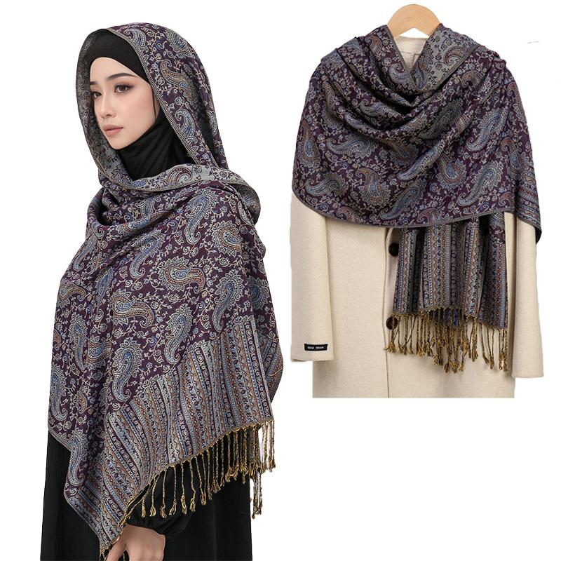 Fashion Winter Scarf Cashmere Women Pashmina Design Floral Wrap Female Thick Blanket Soft Bufanda Shawl Kerchief