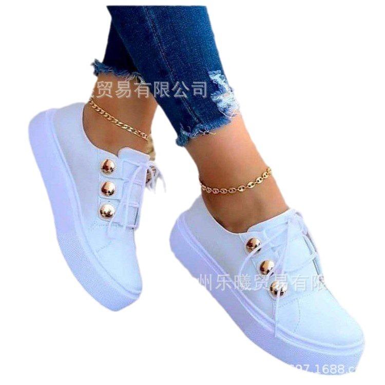 New large size casual single shoes  European and American round head platform casual casual  shoes