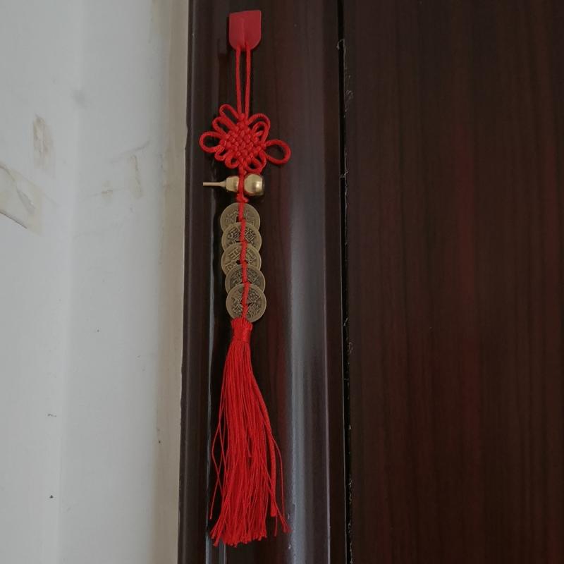 Handmade Brass Chinese Knot Five Emperor Coin Gourd A Household Door Hanging Car Accessories Gift