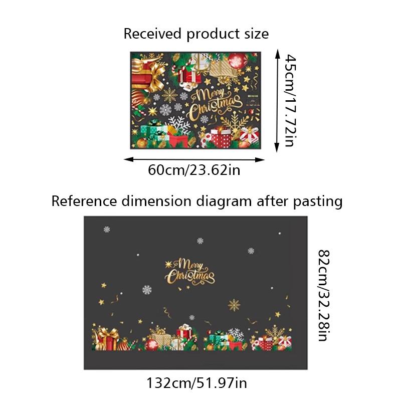 Christmas Adhesive-Free Scene Setting Static Sticker Easy To Use Window Stickers Store Decor 10 Styles