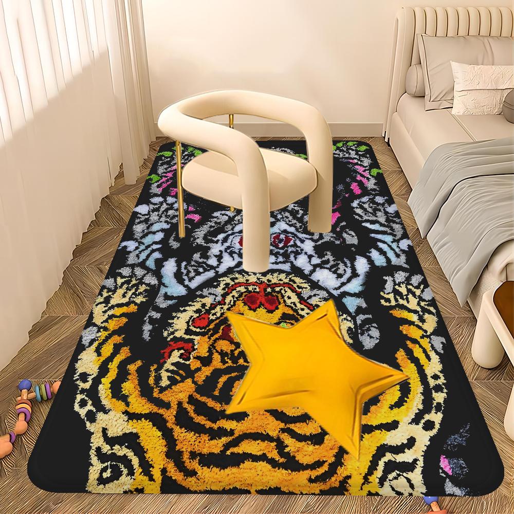 Tiger Flur Teppich Retro Mehrfachauswahl Wohnzimmer Küche Teppich Rutschfest Willkommensteppich