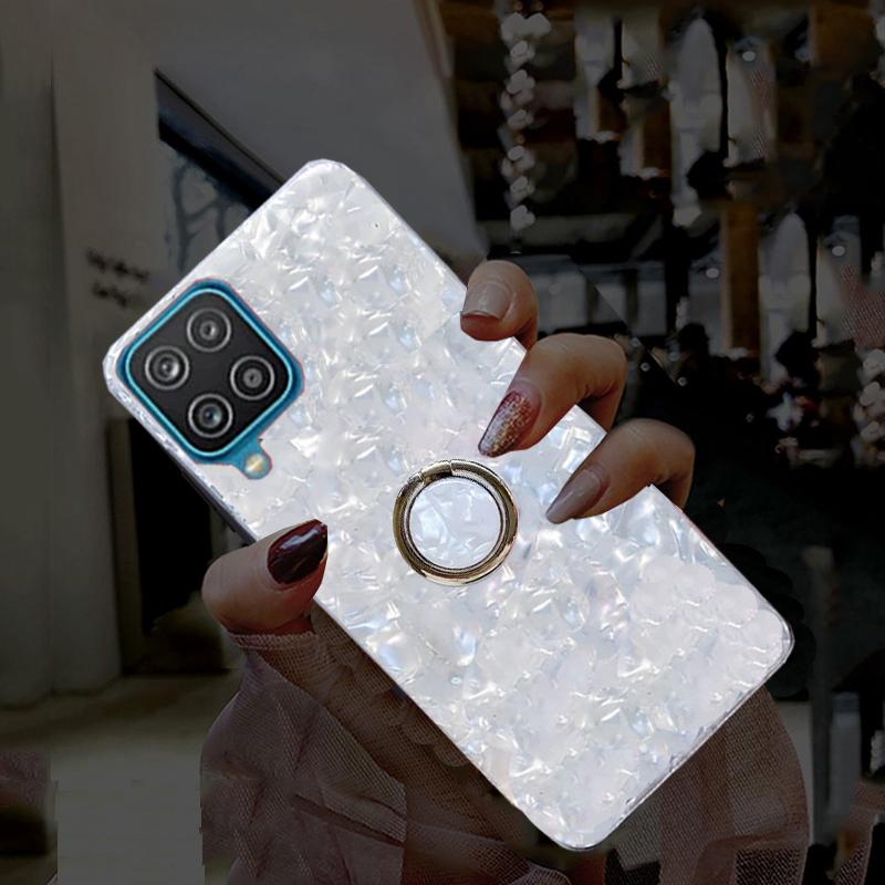 

Блискучий лазерний dream оболонки кільце тримач телефон чохол для A03S A13 A22S A22 A32 A42 A52 A72 5G M42 M51 M52 S52 S20 S20 S21 S22 Ультра плюс м який TPU стояти задній чохол Samsung Note 20 Ultra білий