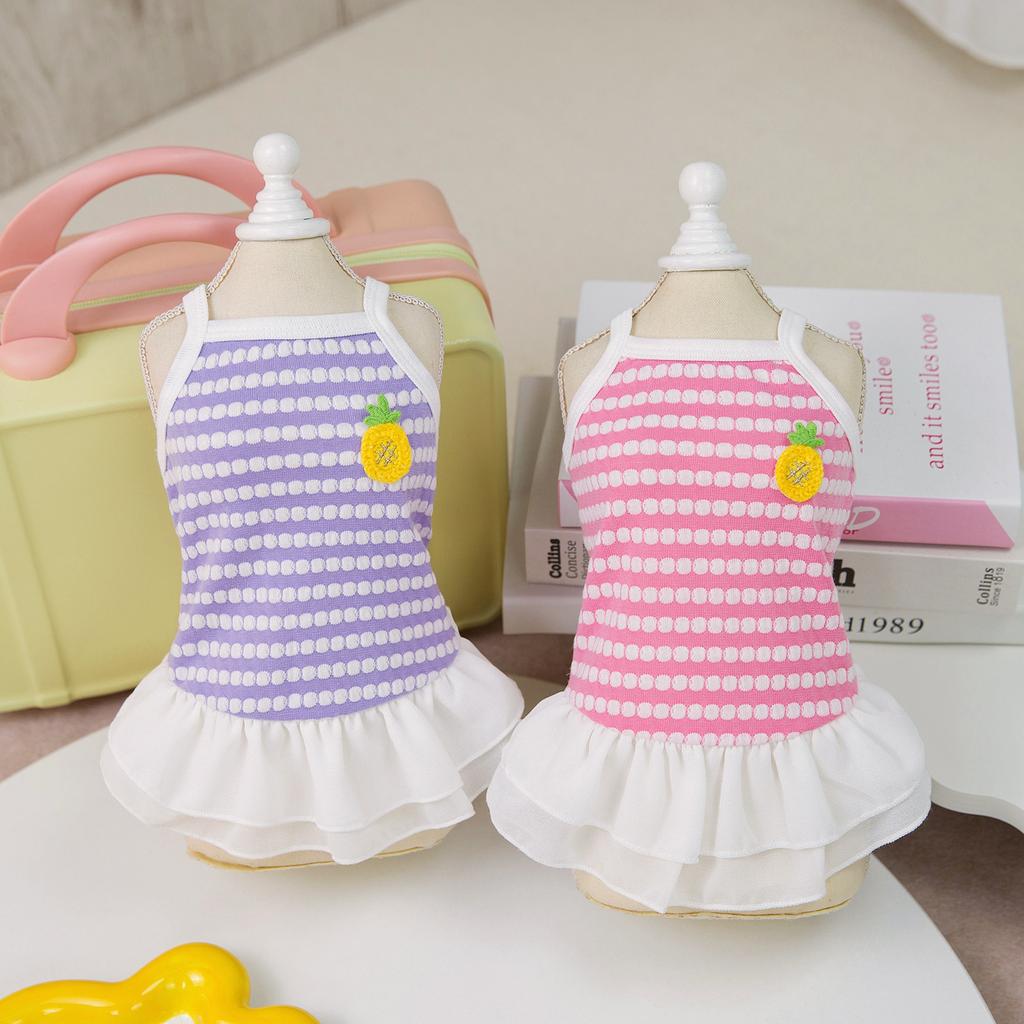 Spring and summer dog clothes thin vest dress pet clothing small dog cat corn suspender skirt