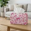 2D Flat 1pc Romantic Soft Illustration Tissue Box, - Pink Bows And Gems Pattern Design, for Home, Parties- Stylish Tissue Paper Organizer for Living R