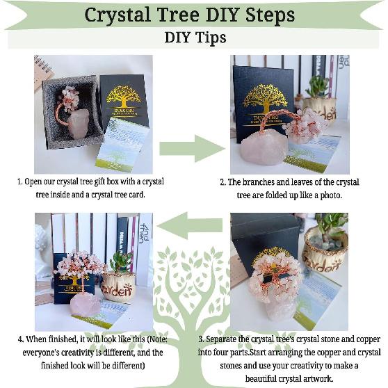 DUQGUHO Crystal Tree Amethyst Crystal with Natural Quartz Amethyst Stone Base Crystal Tree for Decor Reiki Luck Crystal Spiritual Gifts