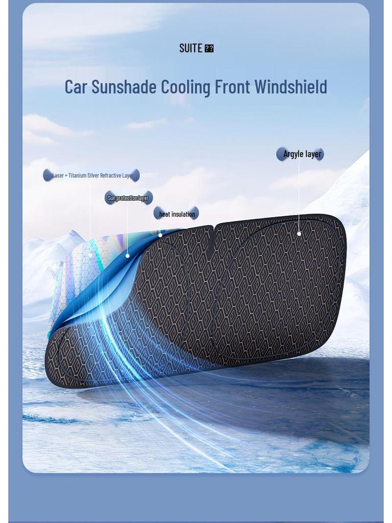 Car Windshield Sunshade Umbrella – Heat Insulation & Sun Protection for Small Cars