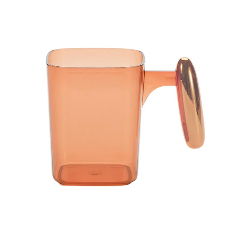 

Пластиковые парные стаканчики для полоскания рта, детские стаканчики для умывальника, стаканчики для чистки зубов с гальванизированной ручкой, стаканчики для полоскания рта для студентов 501-600ml оранжевый