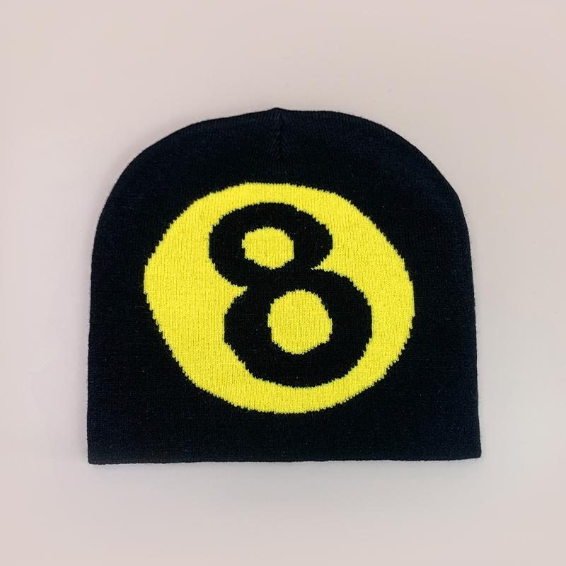 Korean Color Block Number 8 Knitted Hats Autumn and Winter New Unisex ins Warm Street Versatile Hip-hop Outdoor Fashion Beanies