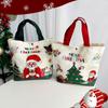 Christmas Gift Bag Cartoon Santa Claus Elk Xmas Tree Handheld Canvas Bag Merry Christmas Decor Natal Navidad Happy New Year 2026