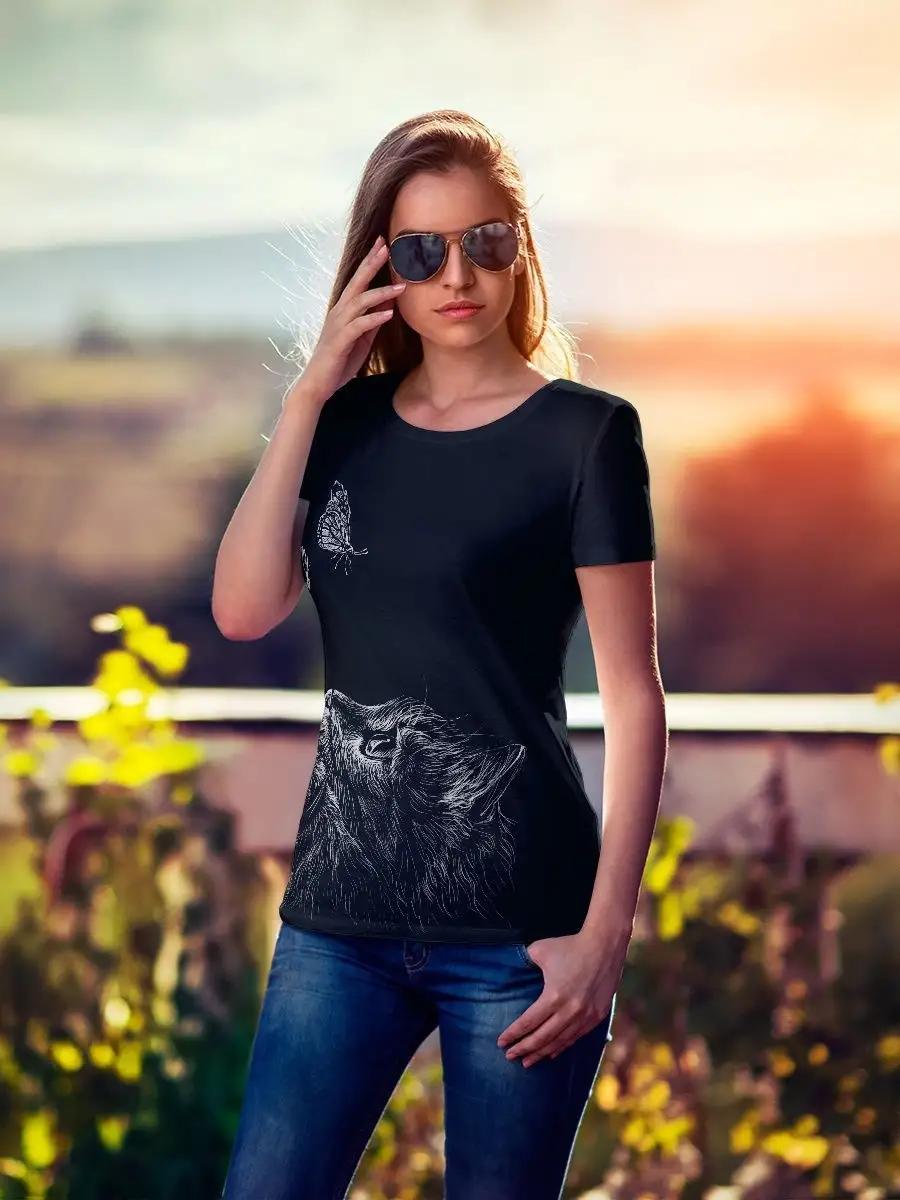 T-shirt With a kitten Printed T-shirt S
