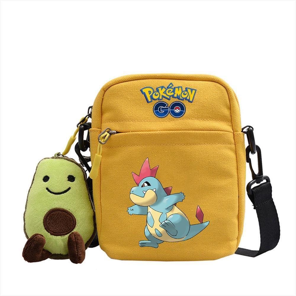 Plecak z anime Pokemon Mała płócienna torba na ramię z kieszenią na zamek do codziennego użytku