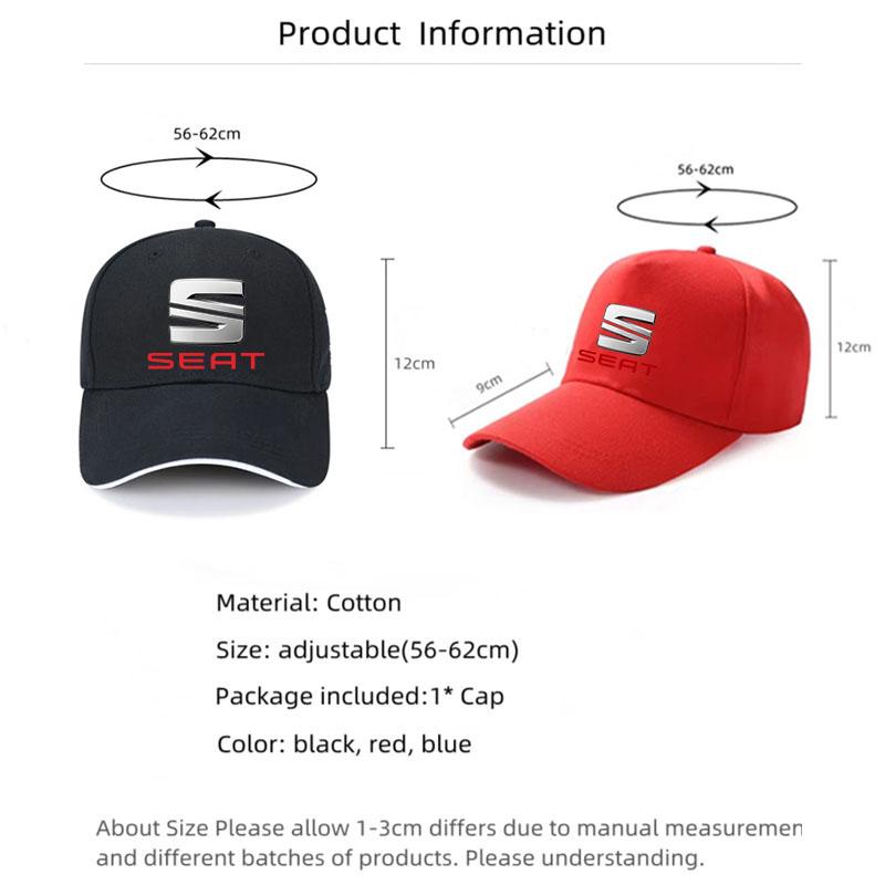 Baseball Caps Outdoor Sun Fishing Hats Shade Caps Racing Car Cap For Seat Leon 5f Ibiza 6l 6j Leon 1p Cushion Altea Accessories