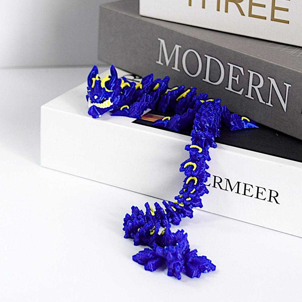 28Cm 3D Printing Flying Moon Dragon Joint Movable Model Children Toy Gifts Novelty Luminous Toys Desktop Decoration