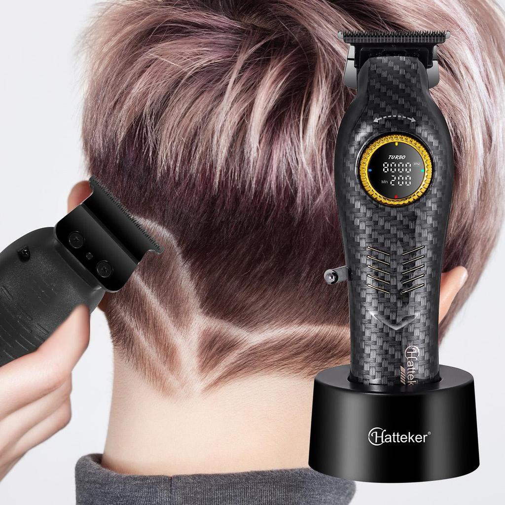 8000RPM Brushless Motor Professional Hair Clipper Base Charger LED Display Hair Trimmer Men's Hair Cutting Machine