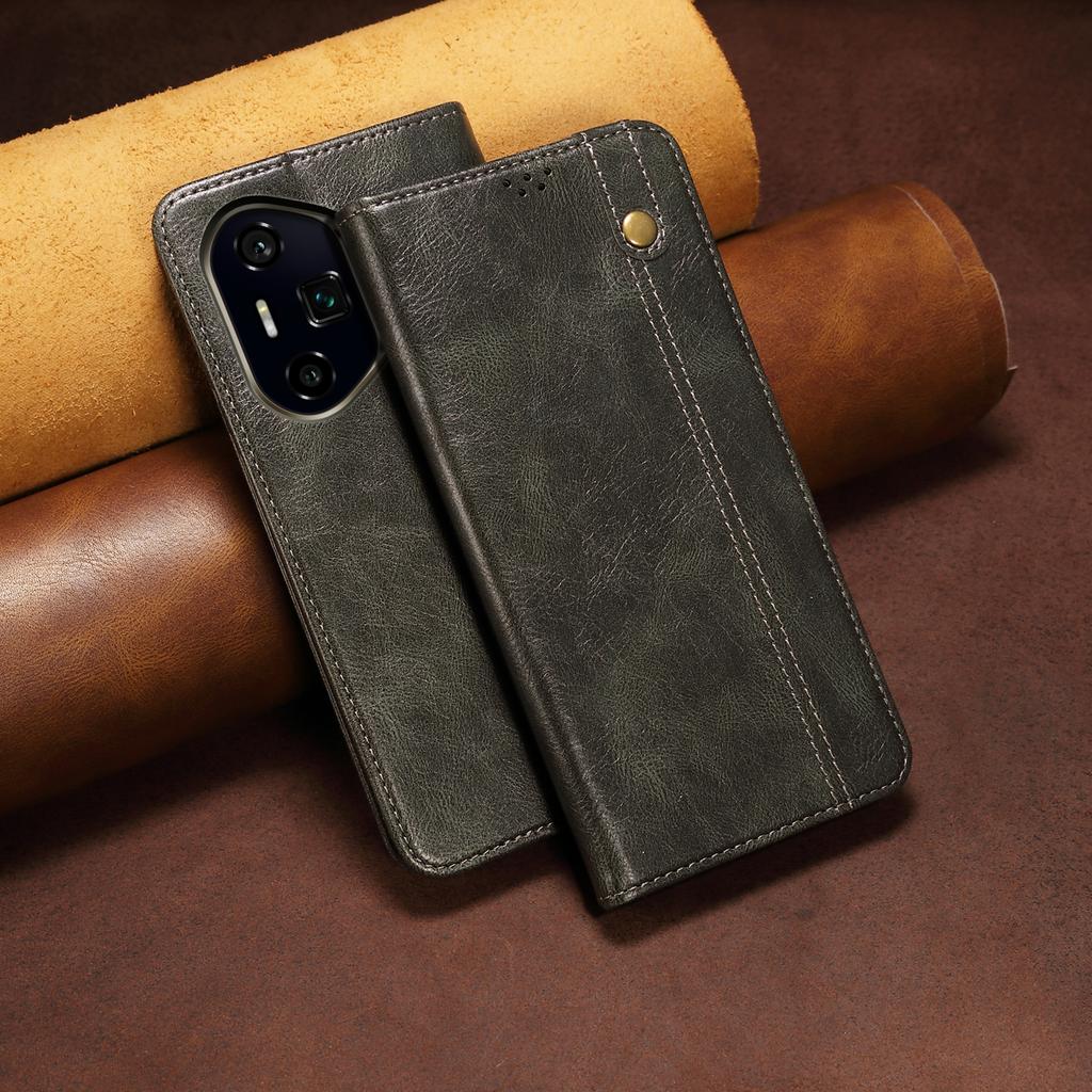 For Honor 300 Pro Case Crazy Horse Texture Waxy Leather Wallet Stand Phone Cover