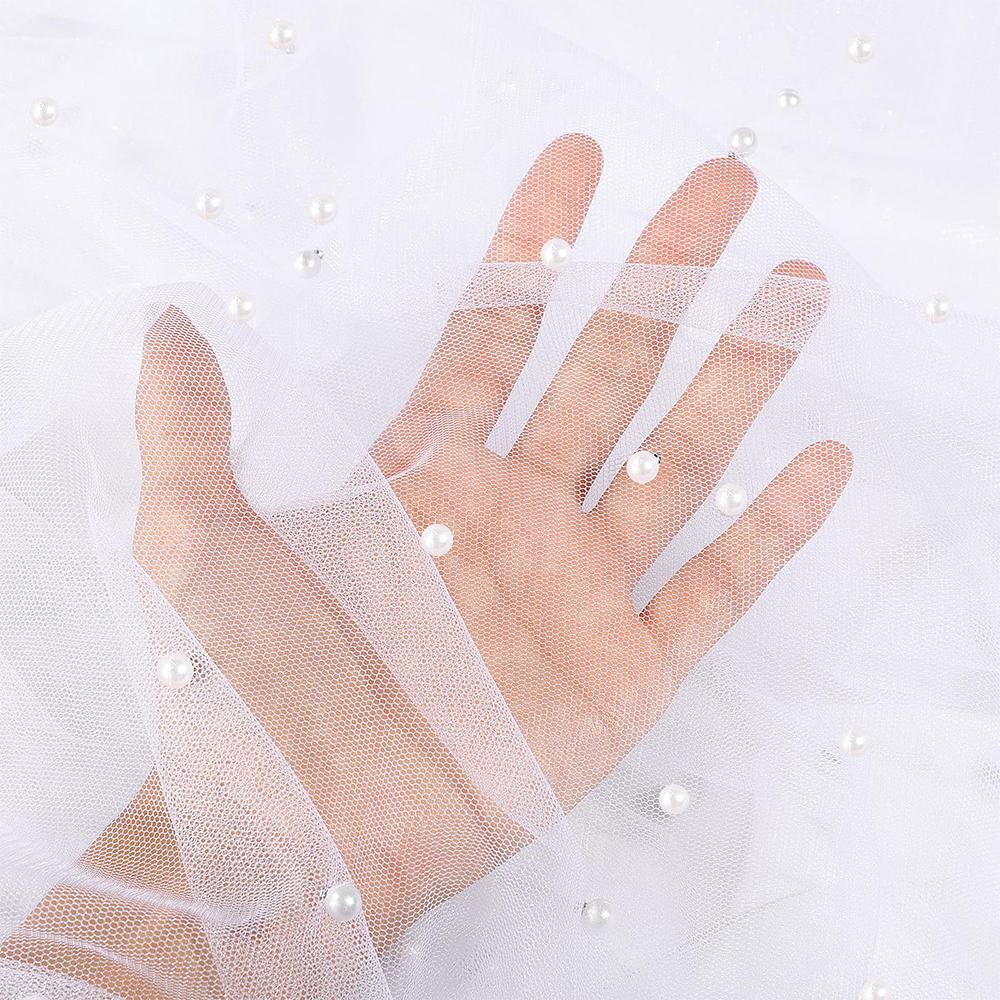 Față de masă perlată Material tul Față de masă din dantelă Plasă perlată cu mărgele Transparentă pentru Petrecere de logodnă Zi de naștere Arc de nuntă Decorare masă