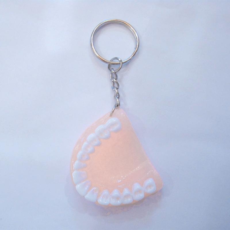Fashion Tooth Keychain Resin Tooth Model Shape Keychain Unique Pendant Hanging Ornament Keyrings Gifts for Men Women