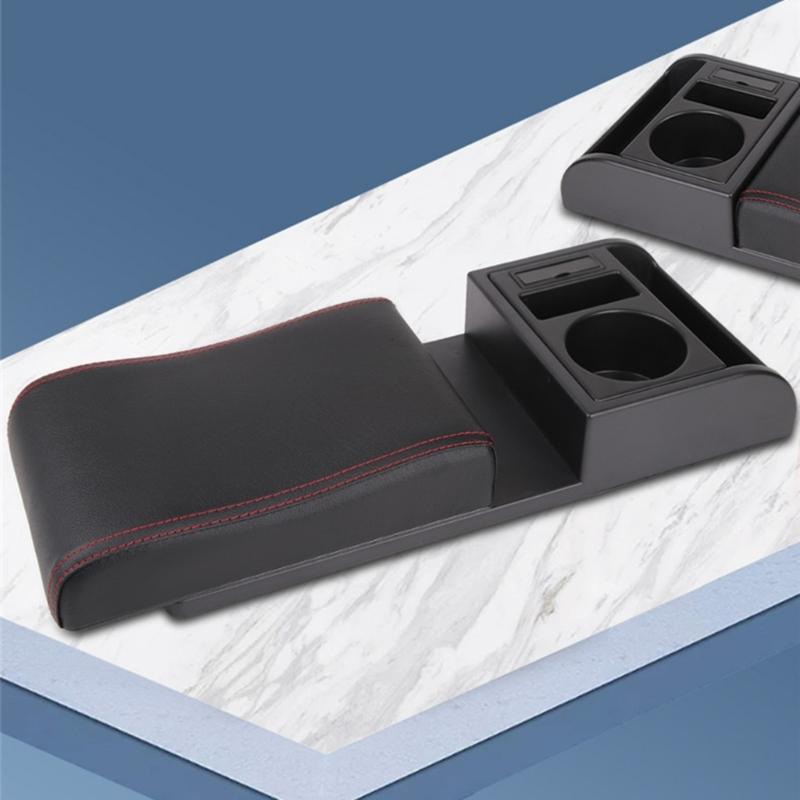 Universal Center Console Armrest Cushion for Vehicle SUV Auto Breathable Pad Seat Elbow Support with Storage Compartment