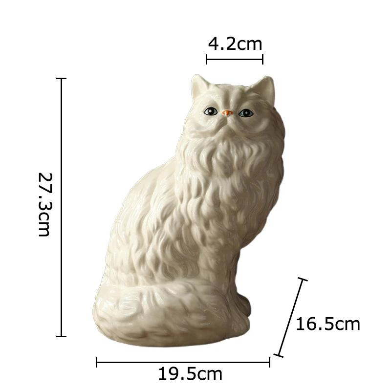 

Cute White Cat Ceramic Vase Desk Decoration Flowers Arrangement Artificial Flower Decorative Floral Vases Room Aesthetic Decor