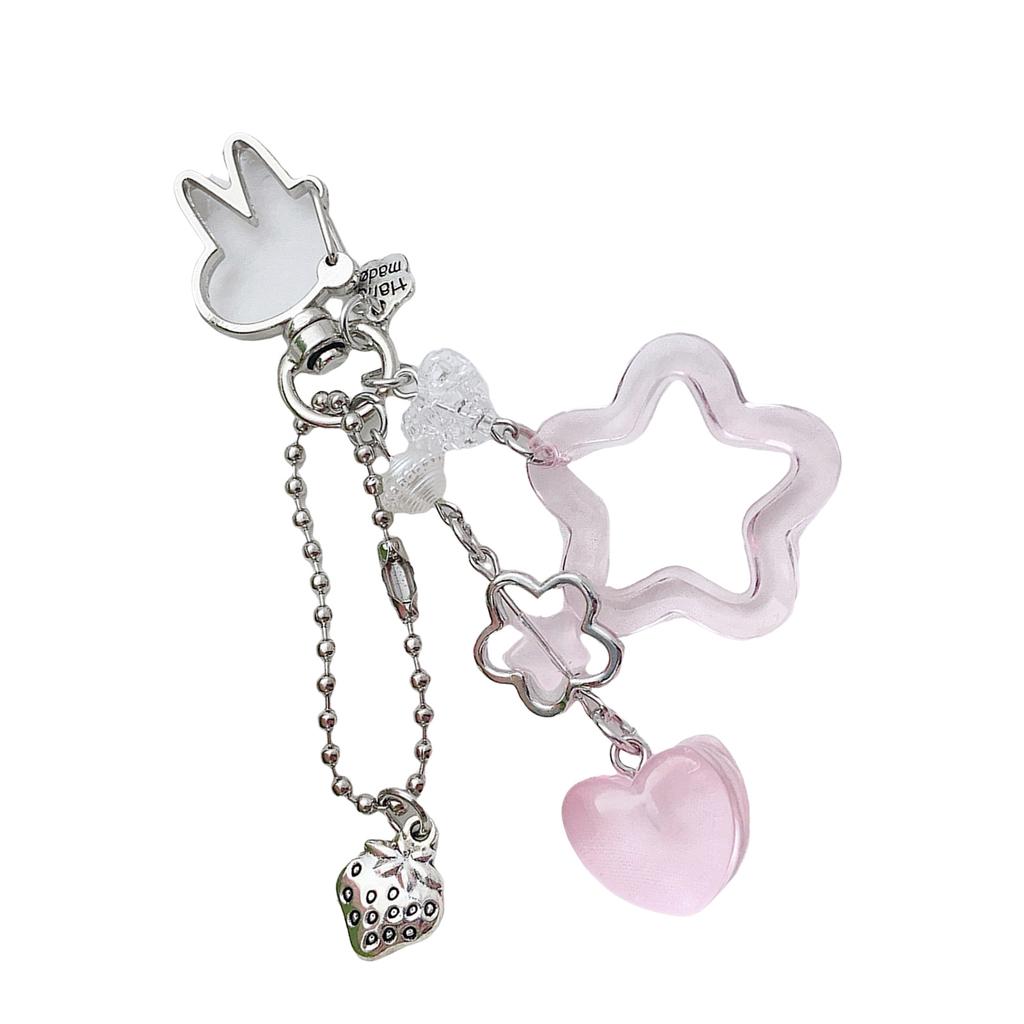 Handgefertigter Fünfzackiger Stern Schlüsselanhänger Langlebige Acryl-Legierung Tasche Anhänger Zubehör Leicht Tragbar Schlüsselanhänger Dekoration