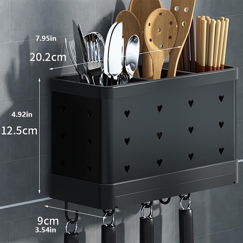 

1pc Kitchen Utensil Holder, Multifunctional Draining Chopstick Cage, Wall Mounted Or Standing Cutlery Storage Organizer Caddy, F