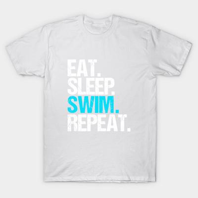 T Shirt Women Eat Sleep Swim Repeat Harajuku Print Kawaii Tshirt Summer Short Sleeve Female T-Shirt Top Tee