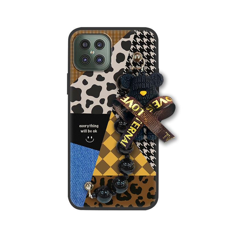 Skin-friendly Feel Cartoon Phone Case For Cubot C30 Dirt-resistant Cute Black Pearl Pendant Bear Bracelet Back Cover