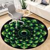 1pc Mandala Green Pattern Carpet for Office Non Slip, Round Carpet, Soft & Comfortable, Carpet for Office, Lightweight Round Floor Mat
