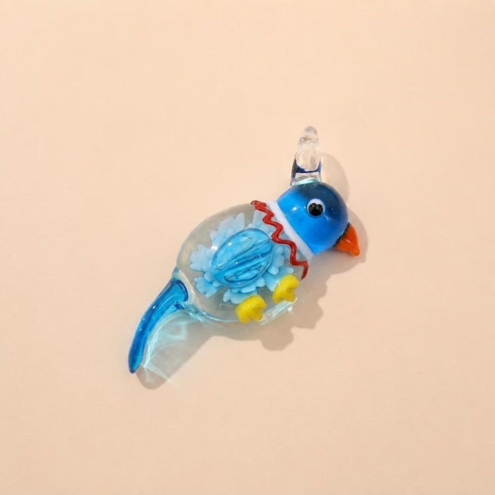Bird Shape Lampwork Glass Pendant Handmade Bird Flower Pendant  Fit Necklace Jewelry Gifts