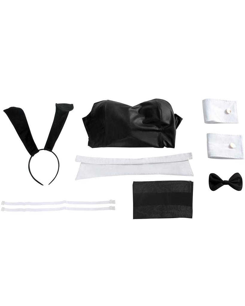 [Vynikající produkt] Roztomilý černý kostým Cosplay Bunny Girl s body, inspirovaný Mai Sakurajimou, ideální pro akce, kostýmové večírky a focení