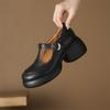 Fashion NEW Spring Autumn Sheep Leather Women Shoes Fashion Round Toe Platform Shoes for Women High Heel Women Pumps Mary Jane Shoes