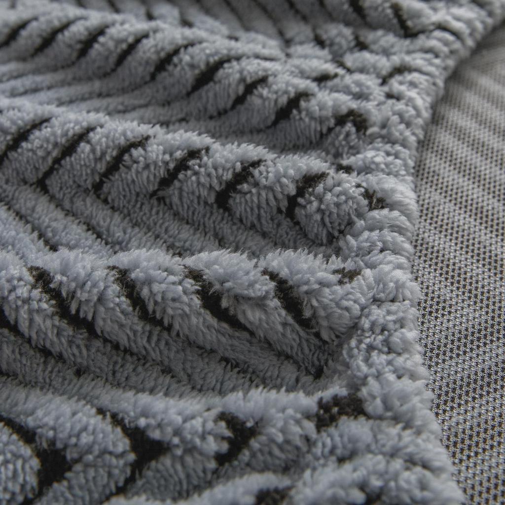 Jacquard Leichter Luxus Warme Sonne Fleece Spannbettlaken - Rutschfester Dicker Tagesdecke Matratzenschoner für Alle Jahreszeiten