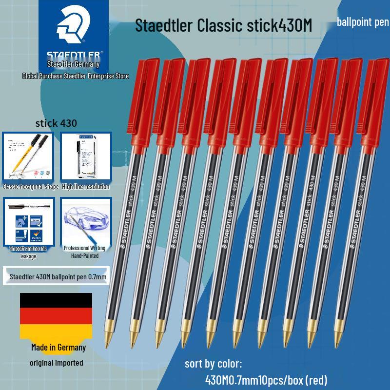 German Warrior Armor Ballpoint Pen - Classic Stick 430, 0.5/0.7mm, Red/Blue/Black Ink