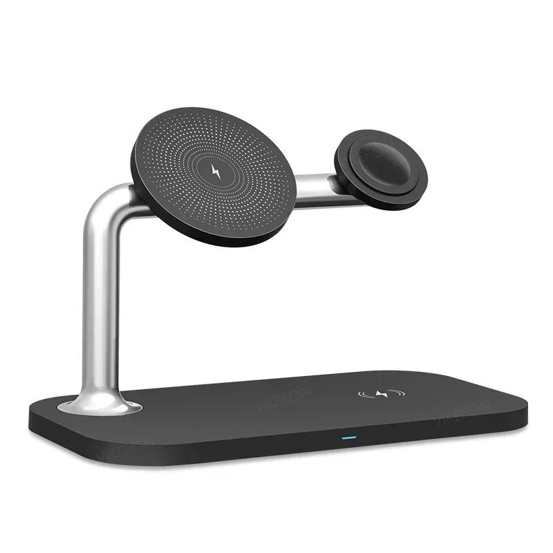 Nowa Magnetyczna Szybka Bezprzewodowa Ładowarka Stojak Uchwyt na Telefon Komórkowy Dla Magsafe iPhone 16 15 14 13 Pro Max Airpods iWatch 6/SE/7
