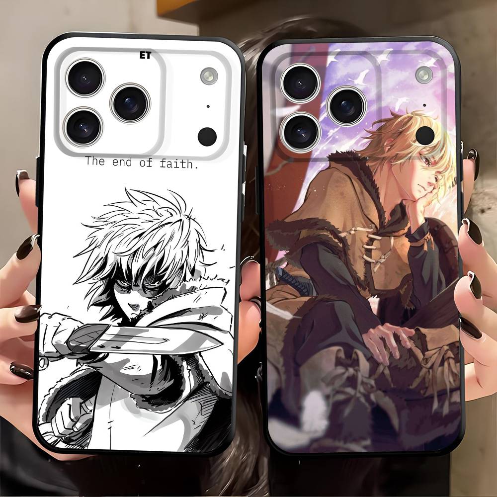 v-Vinland Saga For iPhone 13,17,11,12,16,14,15,Plus,Pro Max Soft Silicone Black Phone Case