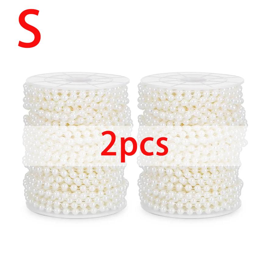 1/2pcs Circular String Plastic Pearl Chain Connecting Beads DIY Decor Handmade Sewing Accessories for Indoor Wedding Party XJM