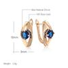 Kienl New  Rose Gold Color Drop Earring For Women Vintage Blue Natural Zircon Accessories High Quality Daily Jewelry