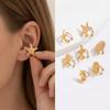 Silver C Shape Ear Cuff Flower No Piercing Earrings Simple Starfish Shell Ring Clip Party