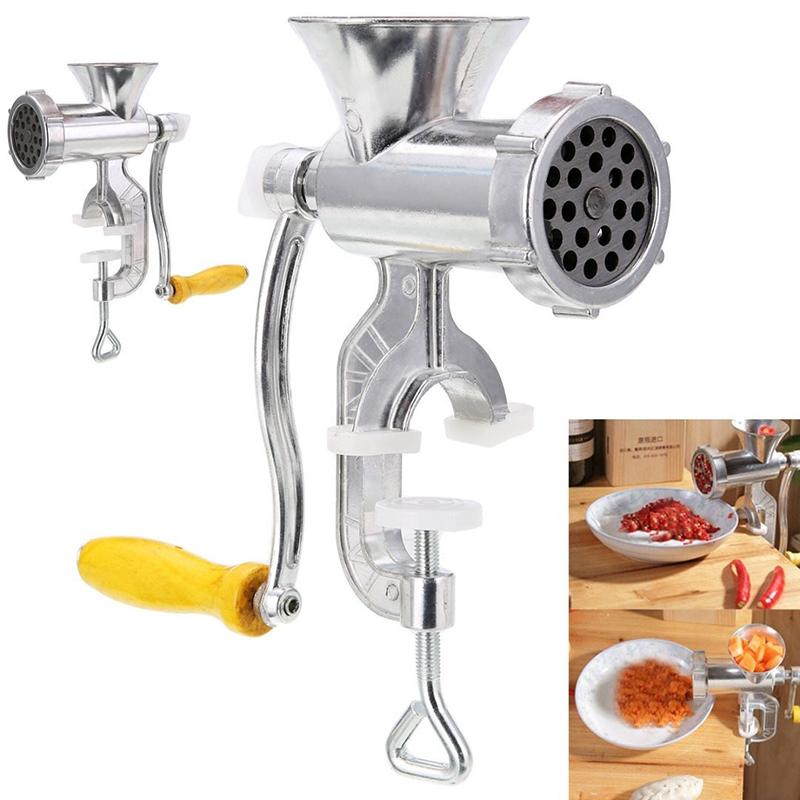 

Manual Meat Grinder and Sausage Stuffer Meat Grinder Mincer Pasta Maker Crank Silver