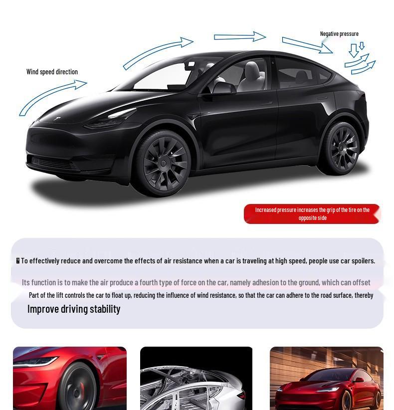 Tesla Model Y/3 Dry Carbon Fiber Tail Wing Sport Body Kit Accessories