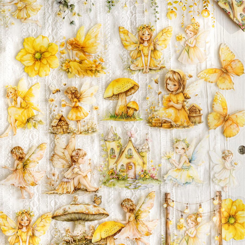 40pcs/pack Kawaii Forest Elf PET Stickers DIY Diary Scrapbook Journal Supplies Aesthetic Stationery Stickers