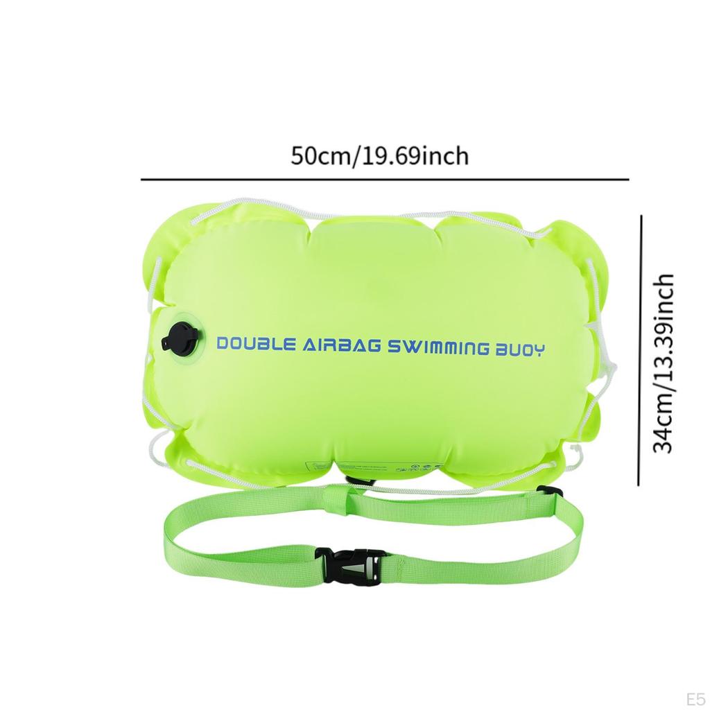 Floating Swim Buoy for Swimmers with Compact Waist Belt 12kg Folding Double Inflatable Cushions