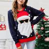Women's Fashion Cute  Round Neck Pullover Loose Christmas Sweater