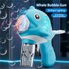 10 Hole Children's Toy Whale Bubble Machine Fully Automatic Handheld Bubble Blowing Machine Without Battery and Bubble Water