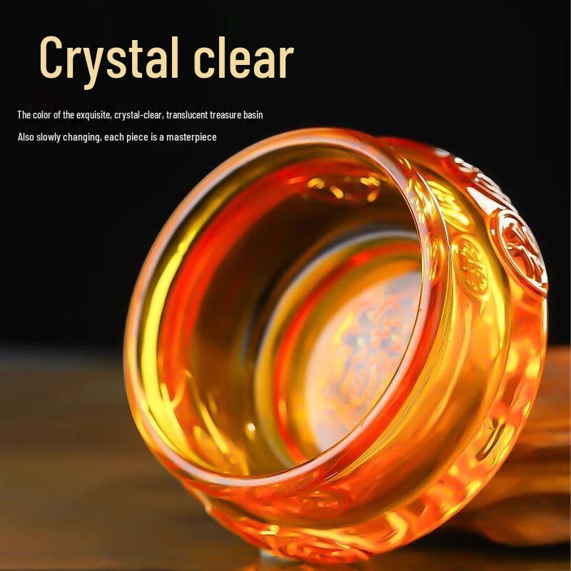 Hongjian Lucky Citrine Glass Ingot Ornament