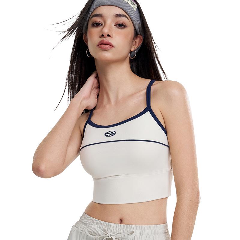 Women's Retro-Style Yoga Tank with Spaghetti Straps & Fixed Pad