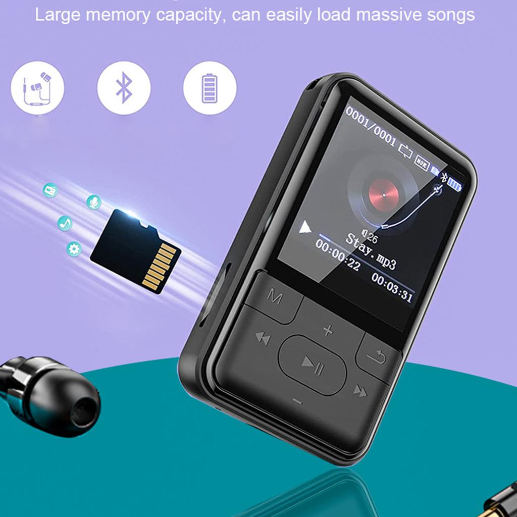 1.5 inch student back clip sports mp3 recording with external playback wireless listening to songs lossless bluetooth music player