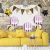 10Pcs Candy Color Striped Aluminum Film Balloons Wear Resistant Birthday Party Decor Scene Decorations Round Striped Balloon